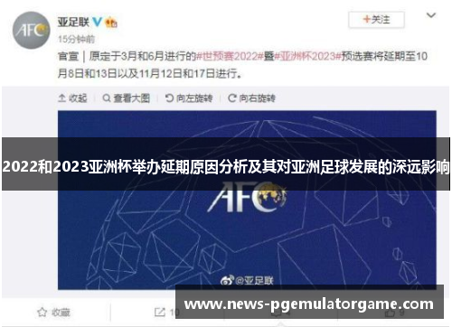 2022和2023亚洲杯举办延期原因分析及其对亚洲足球发展的深远影响 2022和2023亚洲杯举办延期原因分析及其对亚洲足球发展的深远影响