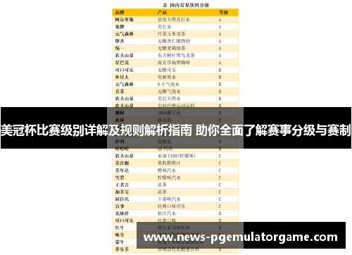 美冠杯比赛级别详解及规则解析指南 助你全面了解赛事分级与赛制 美冠杯比赛级别详解及规则解析指南 助你全面了解赛事分级与赛制