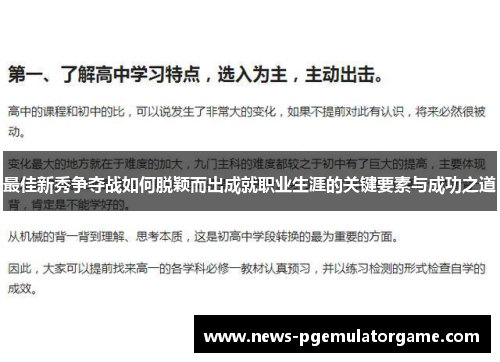 最佳新秀争夺战如何脱颖而出成就职业生涯的关键要素与成功之道